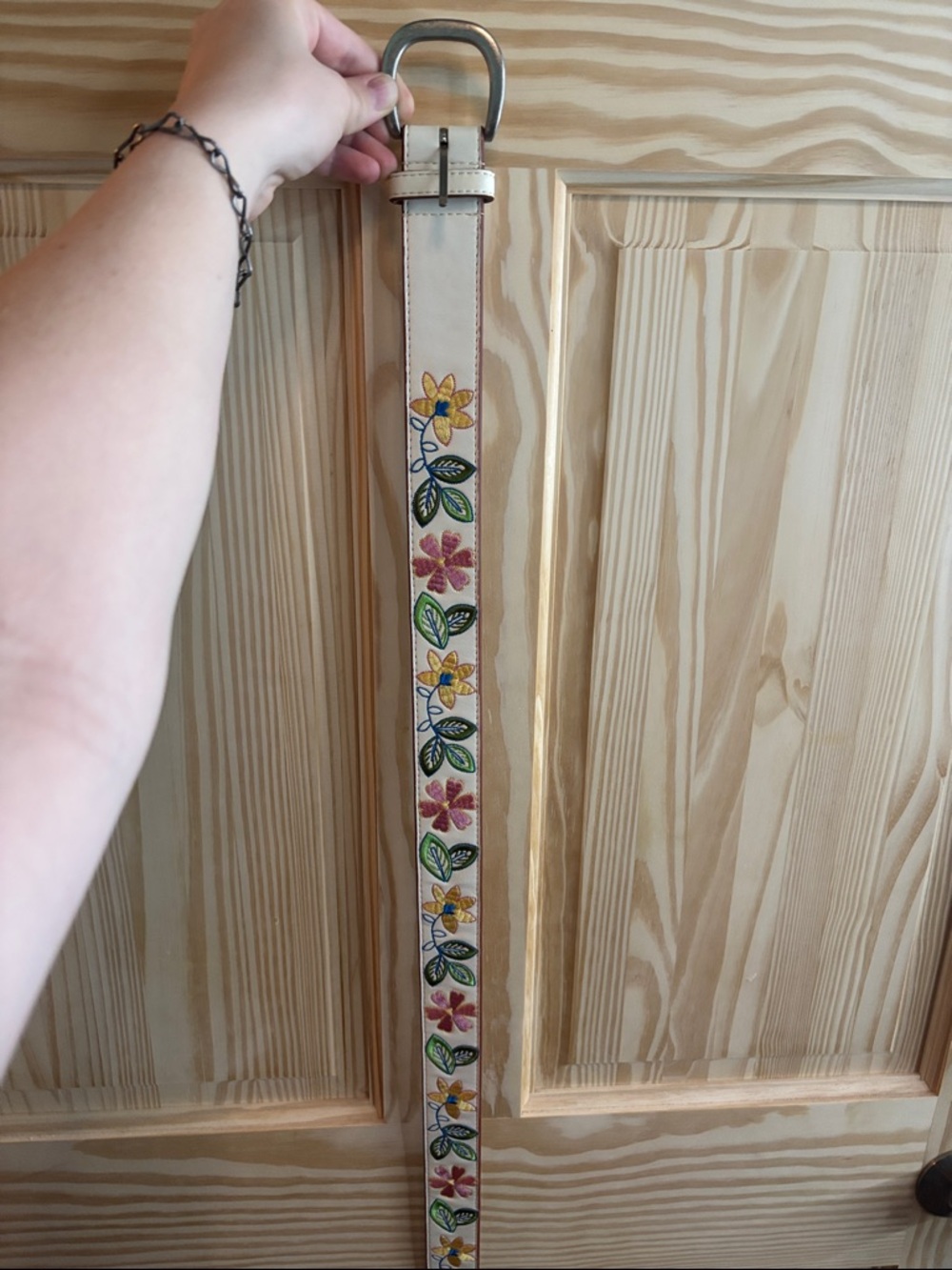 3 for $16! Beige Belt with floral print